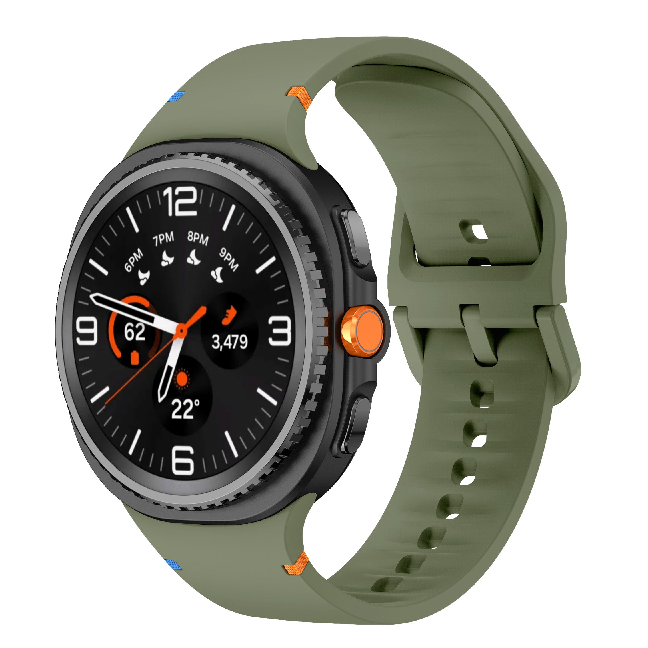 Bracelet silicone Samsung Galaxy Watch 8 Classic (vert militaire)