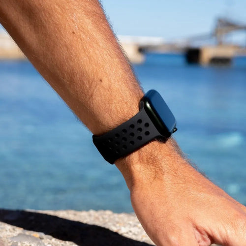 Bracelet sport Apple Watch (gris foncé / noir)