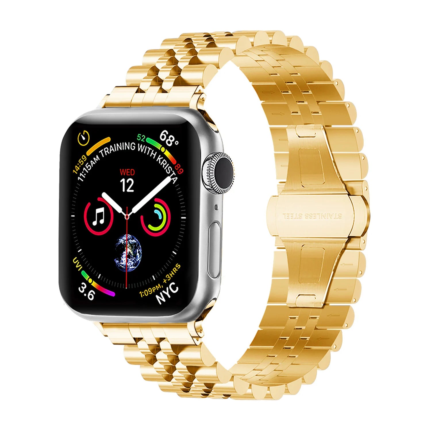 Bracelet acier Jubilee Apple Watch Ultra (doré)