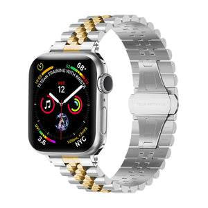 Bracelet acier Apple Watch Jubilé (argent/or)