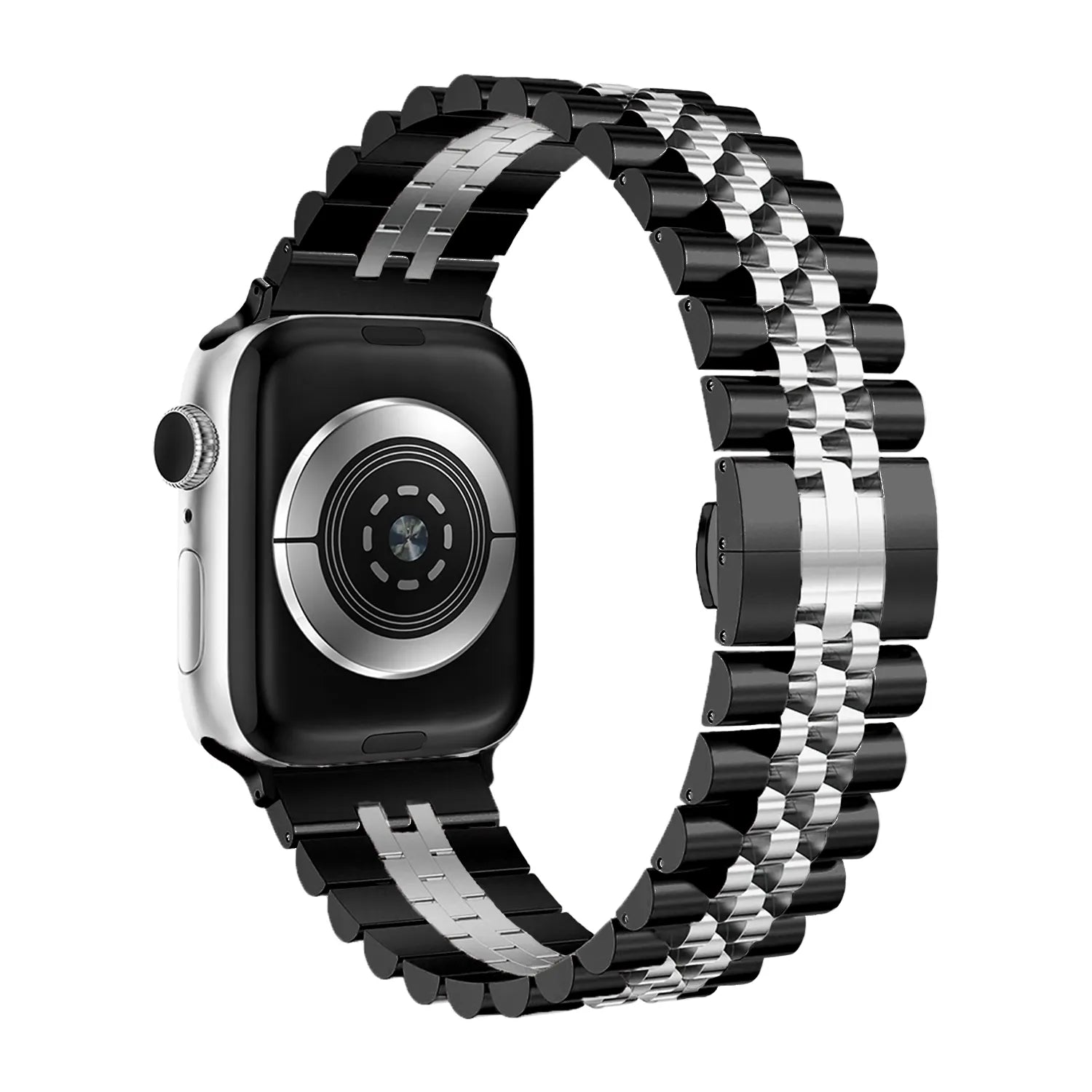 Bracelet acier Apple Watch Jubilé (noir/argent)