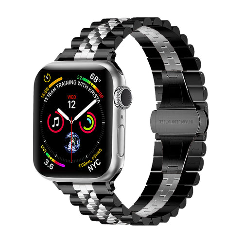 Bracelet acier Jubilee Apple Watch Ultra (noir/argent)