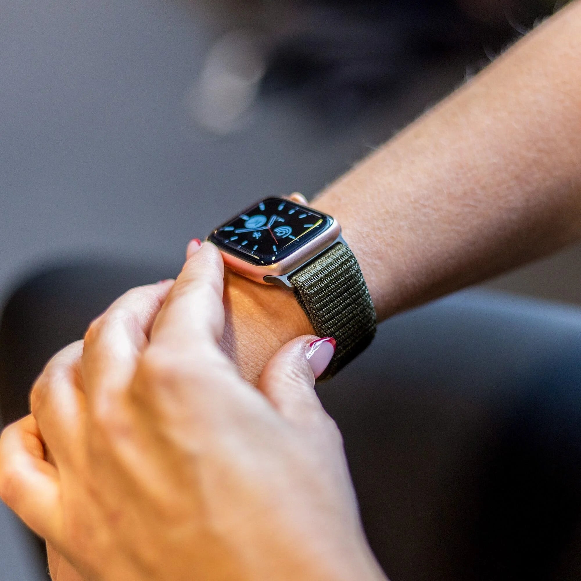 Bracelet nylon Apple Watch (vert foncé)