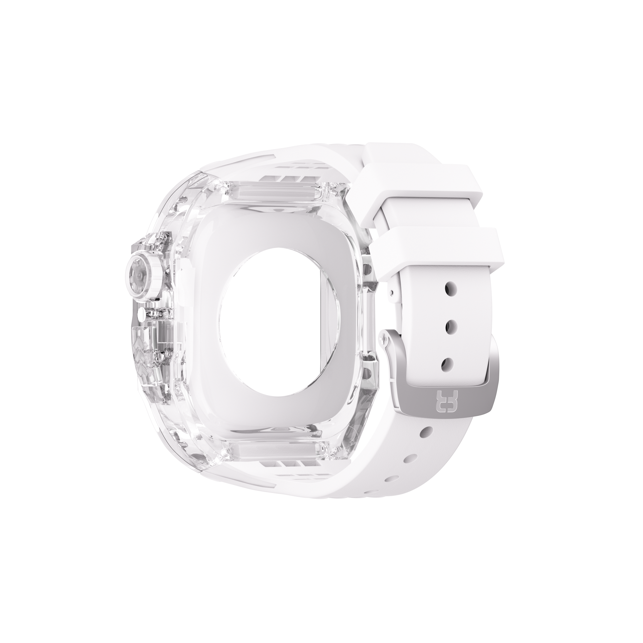 Reqior Boîtier en polymère avec bracelet en caoutchouc Apple Watch 45mm (transparente)