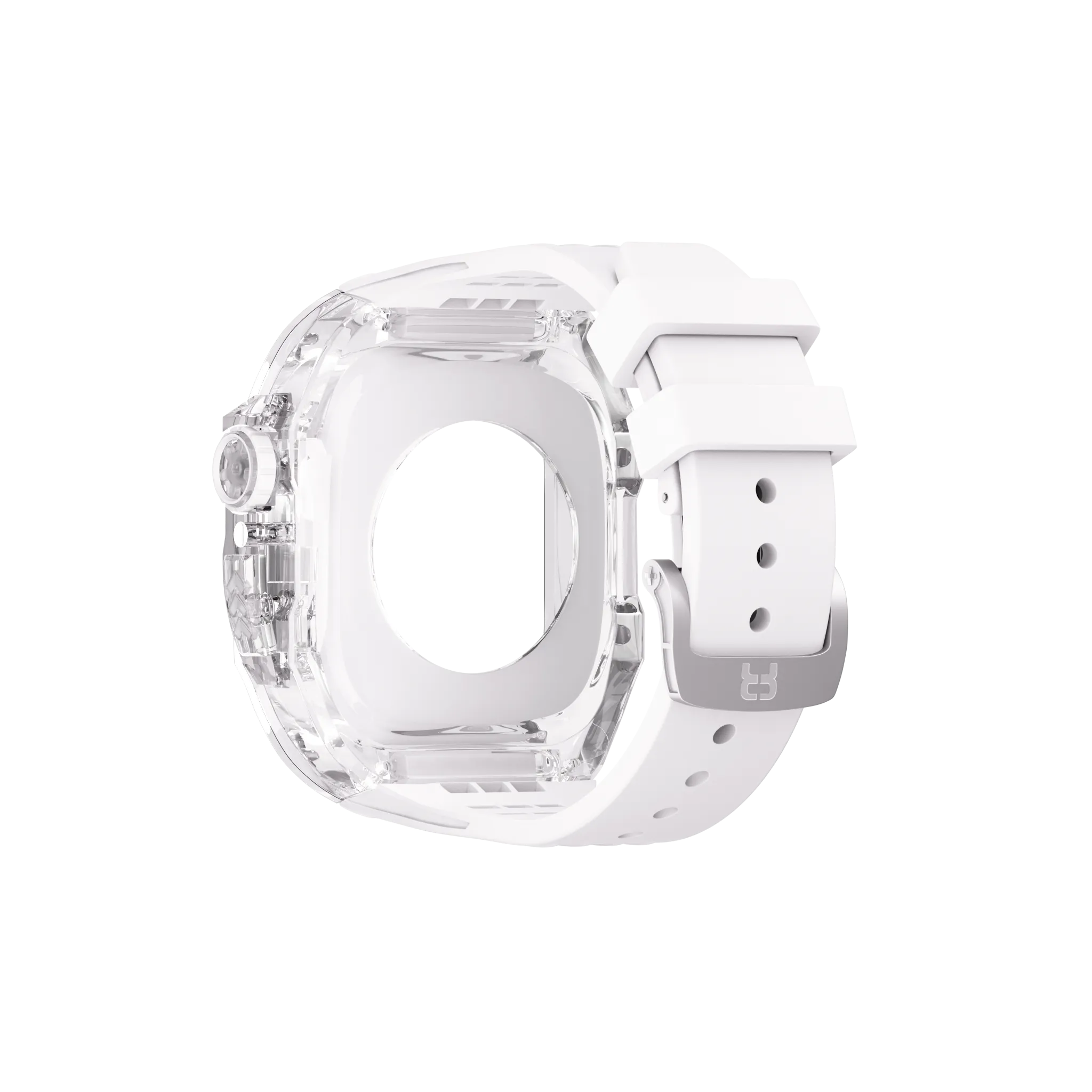 Reqior Boîtier en polymère avec bracelet en caoutchouc Apple Watch 45mm (transparente)