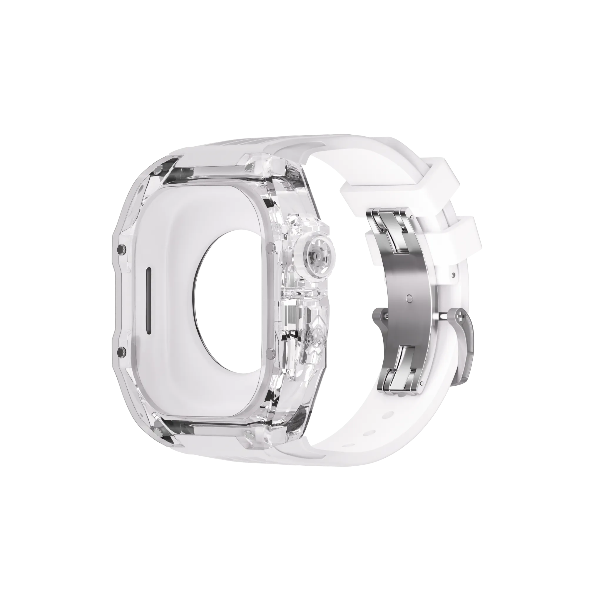 Reqior Boîtier en polymère avec bracelet en caoutchouc Apple Watch 45mm (transparente)