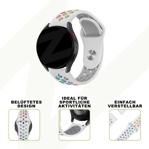 Bandz Bracelet sport 'Deluxe' Coros Apex 2 (blanc/arc-en-ciel)