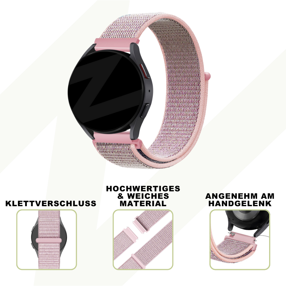 Bandz Coros Apex 42mm Nylon Loop Strap (Pink)