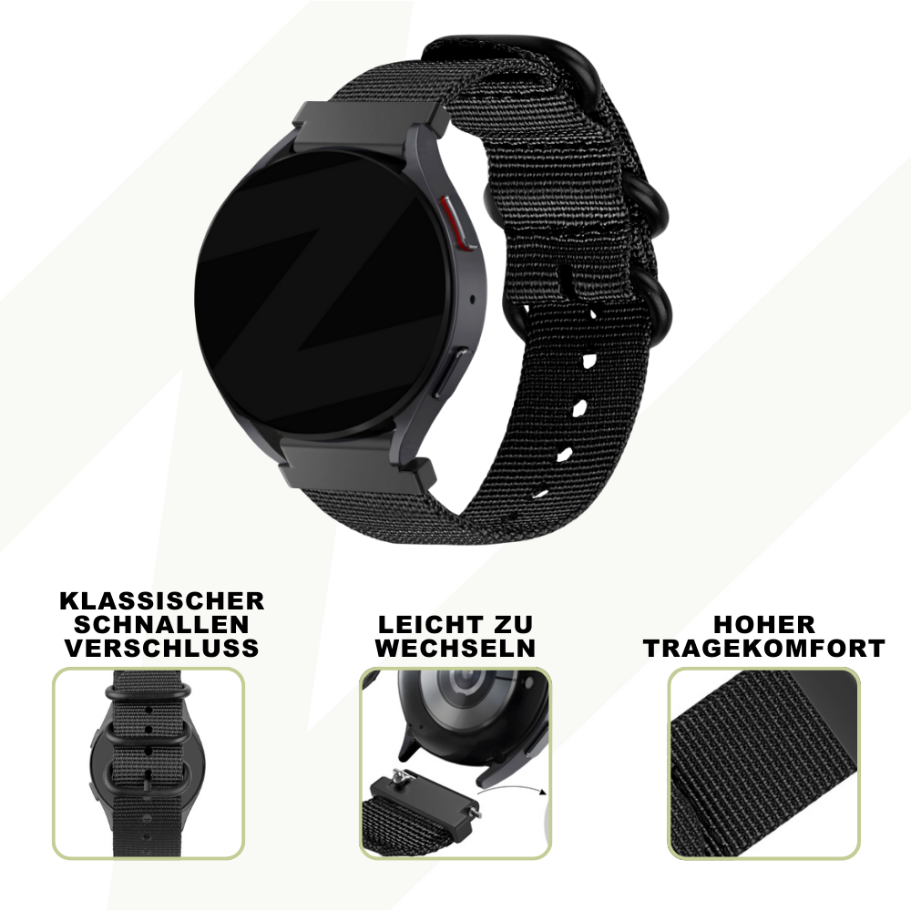 Bandz Bracelet nylon avec boucle Coros Apex 2 (noir)