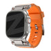 Bandz Apple Watch Silicone Strap 'Explorer' (Orange with Titanium)