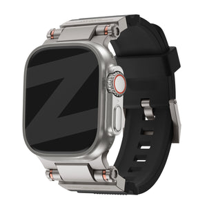 Bandz Apple Watch Silicone Strap 'Explorer' (Black with Titanium)