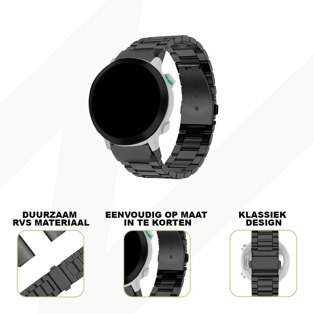 Bandz Bracelet acier 'Classic' Garmin Forerunner 935 (noir)