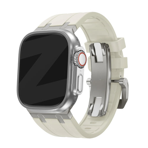 Bandz Bracelet silicone 'Luxe Liquid' Apple Watch (beige/titane)