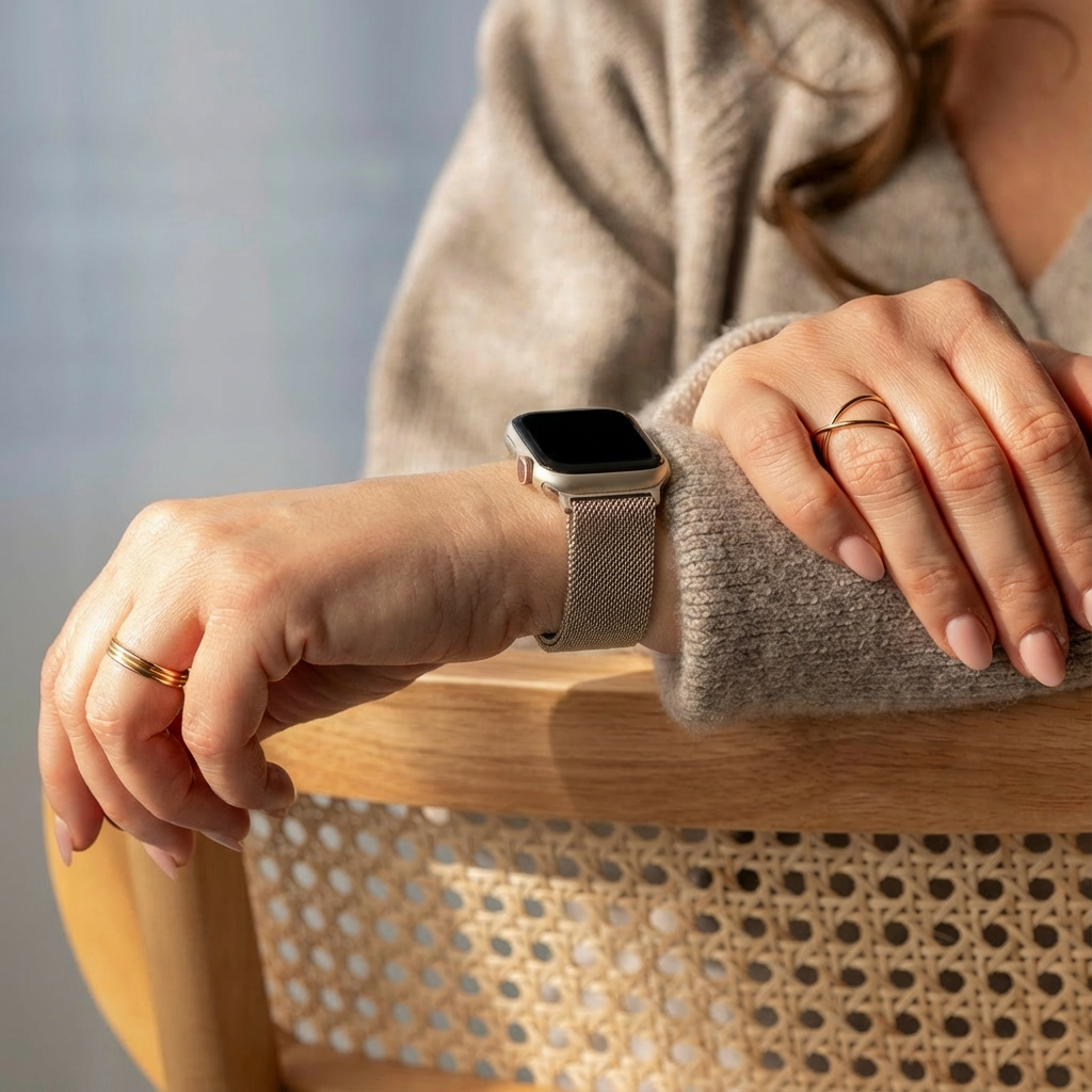 Bracelet Milanais Apple Watch (lumière stellaire)