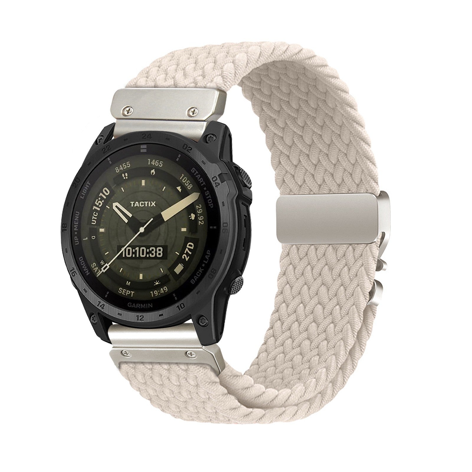 Bracelet tressé boucle en P Garmin Epix Pro (Gen 2) 42mm (beige)