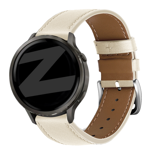 Bandz Garmin Approach S42 Leather Strap 'Deluxe' (Beige)