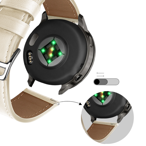 Bandz Garmin Approach S42 Leather Strap 'Deluxe' (Beige)