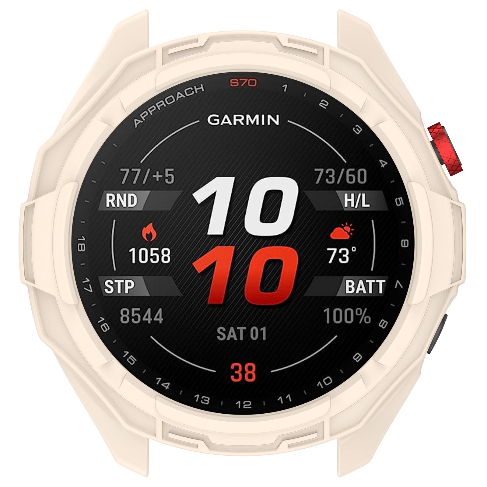 Coque TPU résistante Garmin Approach S70 - 42mm (beige)