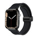 Bracelet cuir avec boucle-D Apple Watch (noir)
