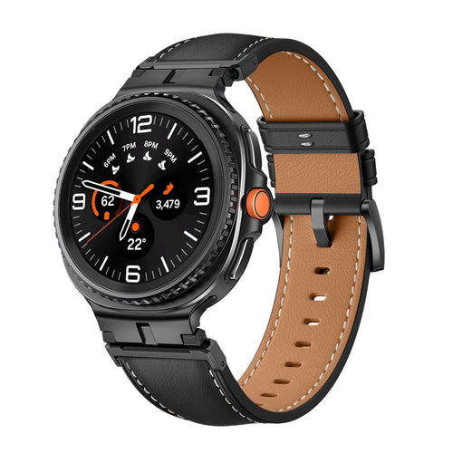 Bracelet cuir premium Samsung Galaxy Watch 9 - 44mm (noir)