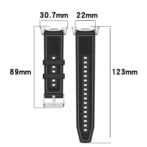 Bracelet nylon hybride Samsung Galaxy Watch 8 Classic (noir)