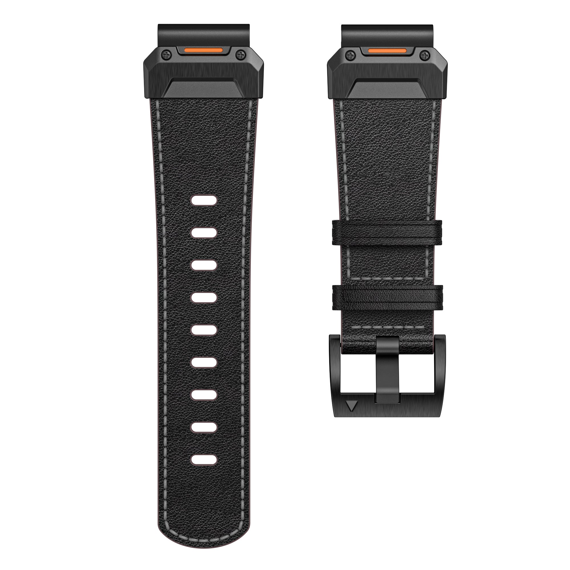 Bracelet cuir véritable Garmin Quatix 8 - 51mm (noir)