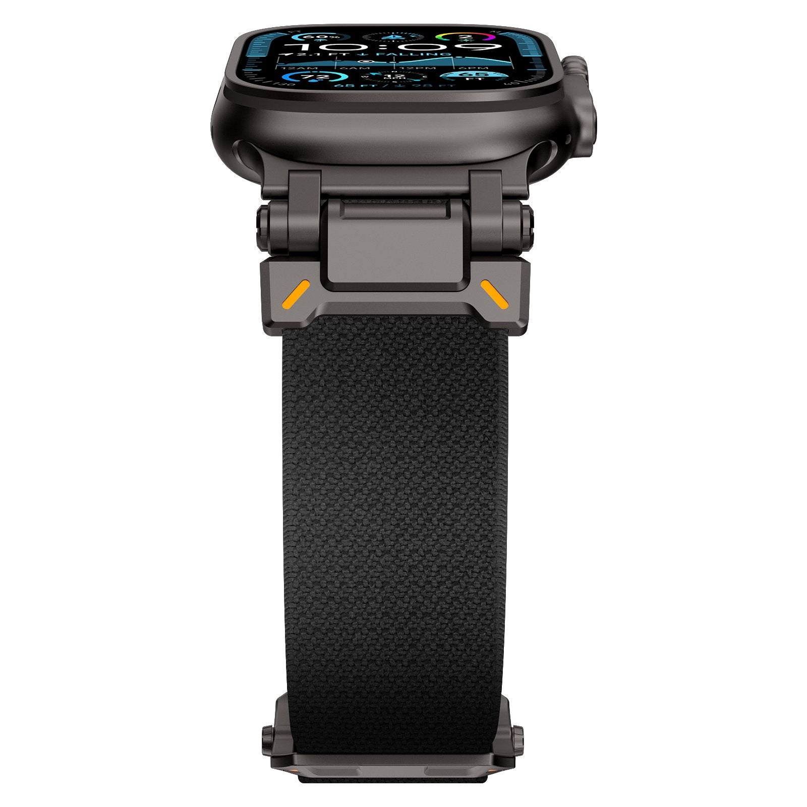 Bracelet en polyester 'Explorer' Apple Watch (noir/noir)