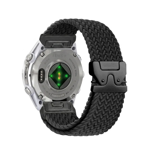 Bracelet tressé boucle en P Garmin Instinct (noir avec noir)