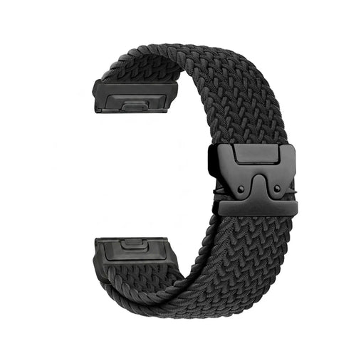 Bracelet tressé boucle en P Garmin Instinct (noir avec noir)