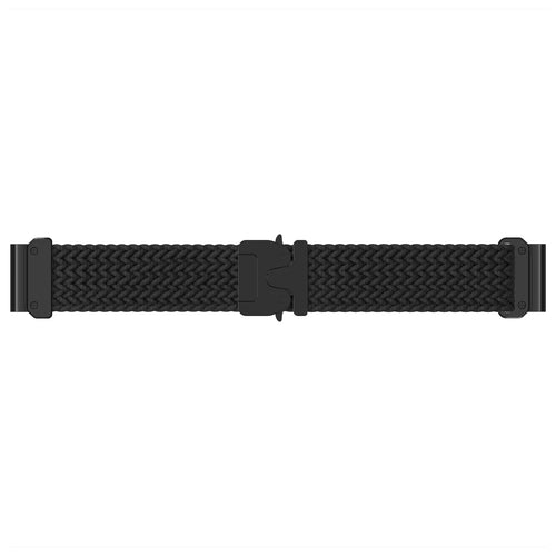 Bracelet tressé boucle en P Garmin Instinct (noir avec noir)