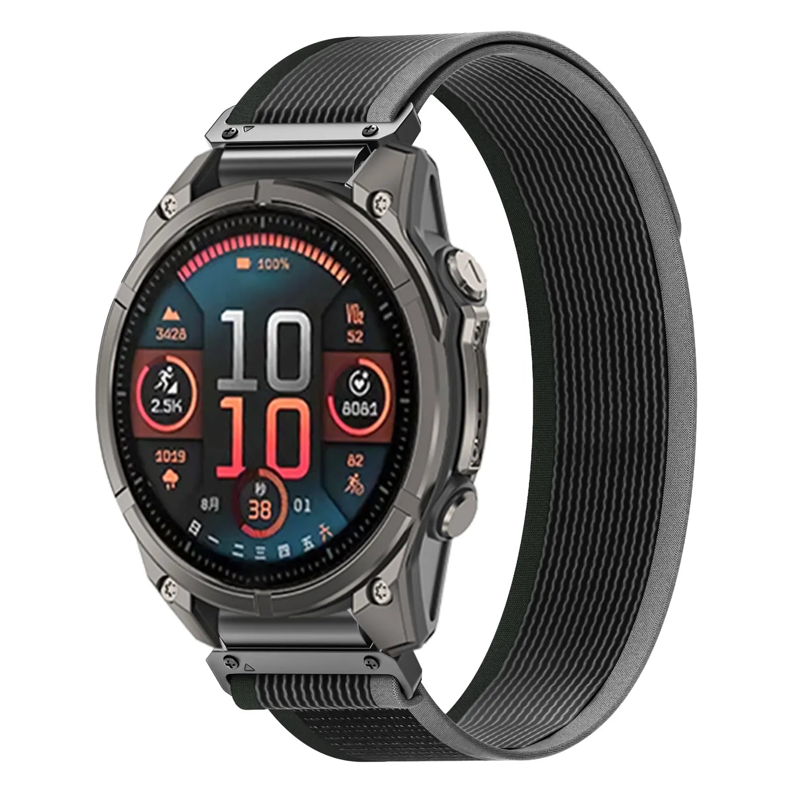 Bracelet trail loop premium Garmin Approach S70 - 42mm (noir/vert)