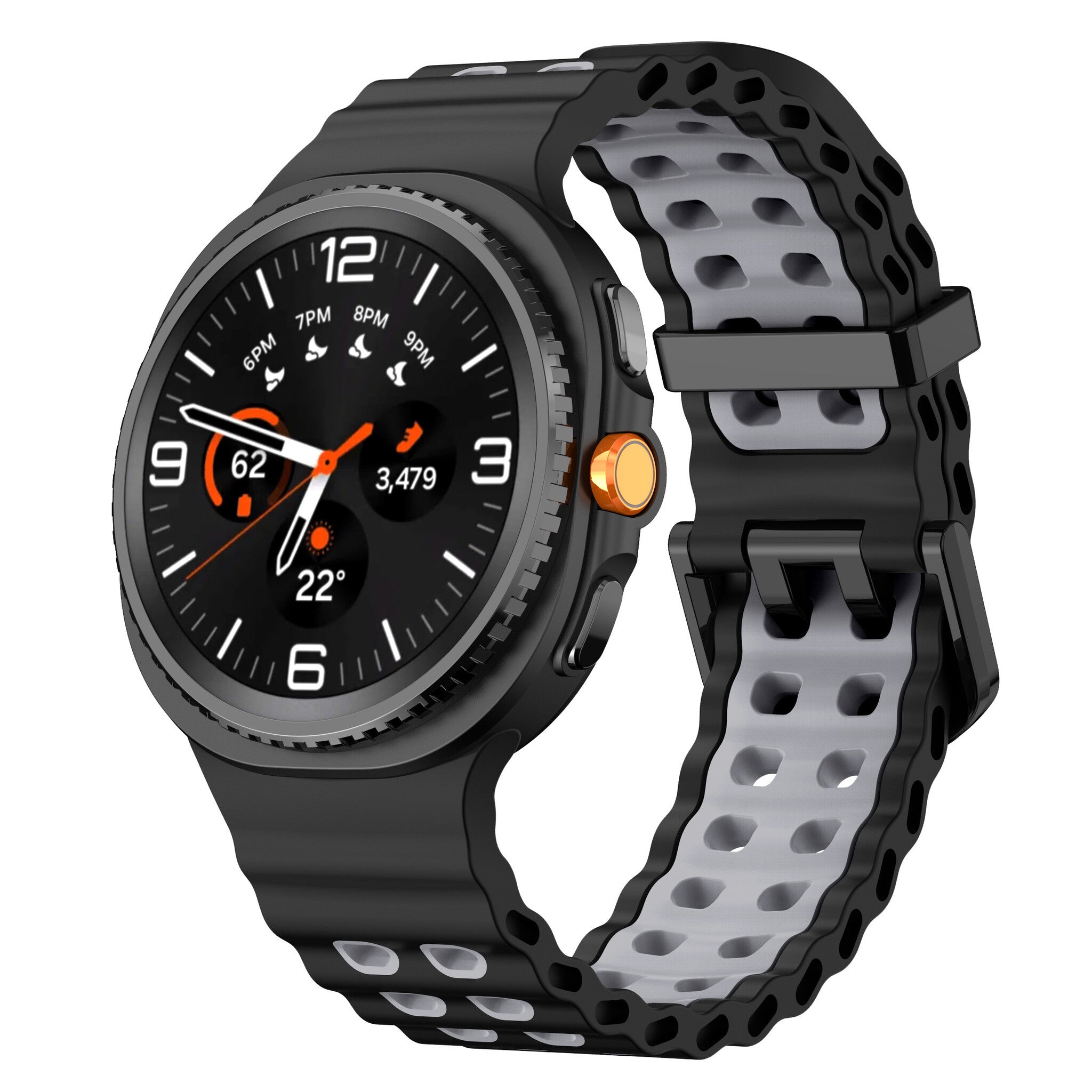 Samsung Galaxy Watch 8 - 44mm Ocean Strap (Black/Grey)