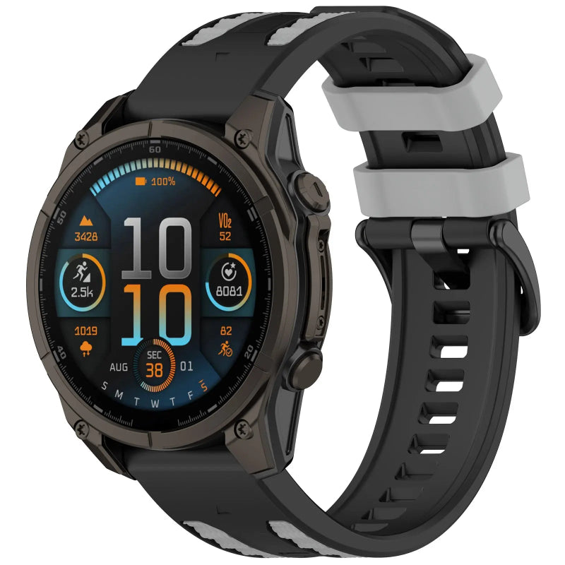 quickfit 22mm sport grain band black grey