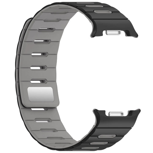 Bracelet silicone magnétique Samsung Galaxy Watch 9 - 44mm (noir/gris)