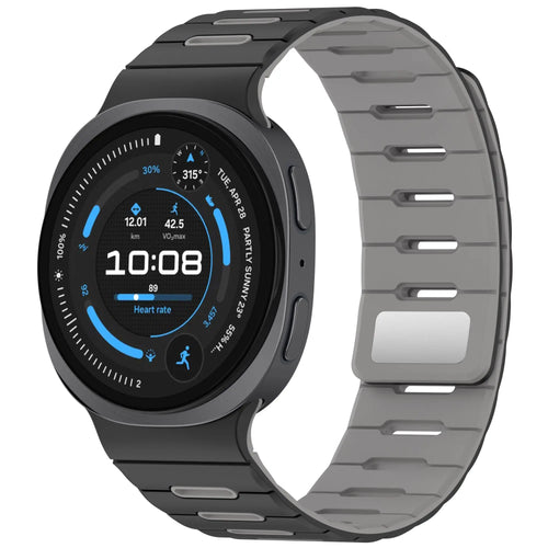 Bracelet silicone magnétique Samsung Galaxy Watch 9 - 40mm (noir/gris)