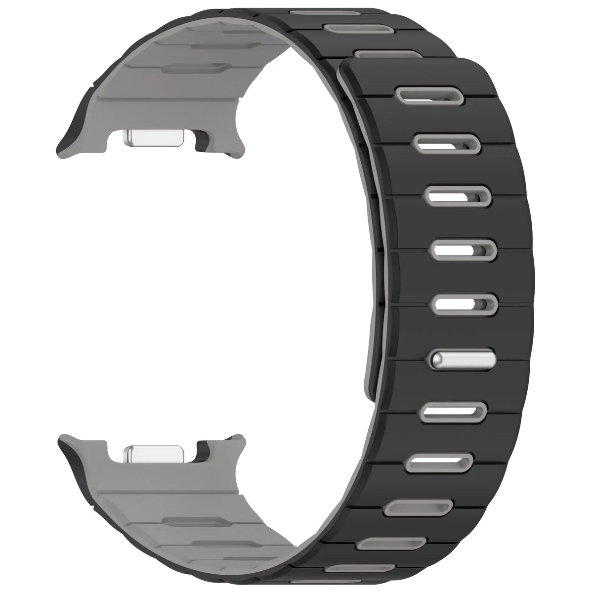 Bracelet silicone magnétique Samsung Galaxy Watch 8 Classic (noir/gris)