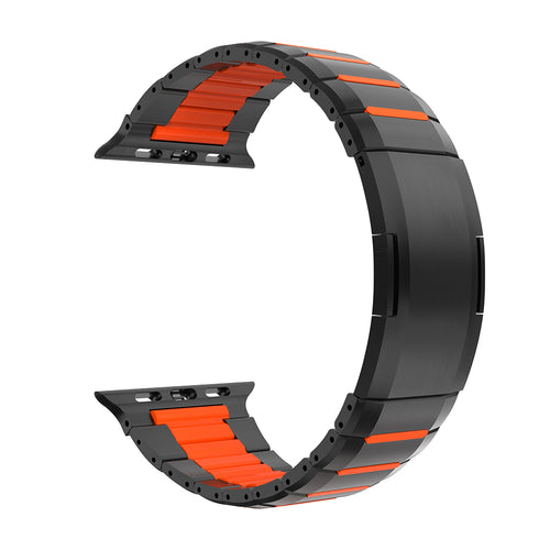 Apple Watch Ultra Steel Hybrid Strap (Black/Orange)