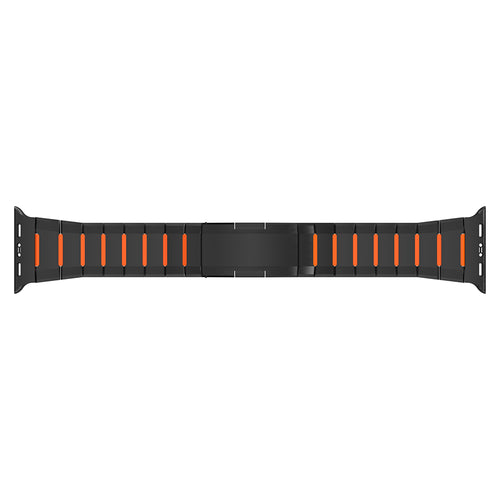 Apple Watch Ultra Steel Hybrid Strap (Black/Orange)