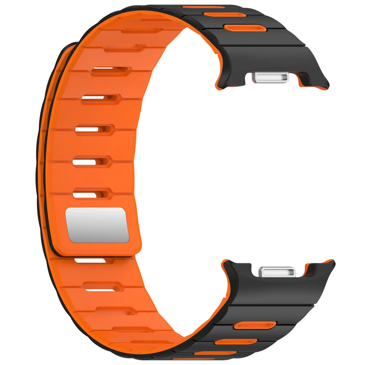 Bracelet silicone magnétique Samsung Galaxy Watch 9 - 40mm (noir/orange)