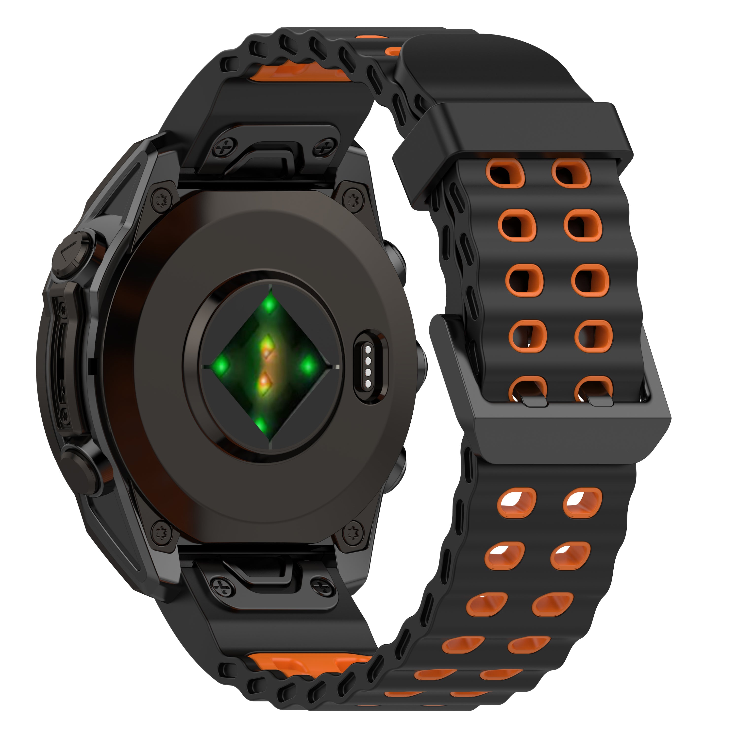 Bracelet sport ondulé Garmin Descent Mk2(i) (noir/orange)