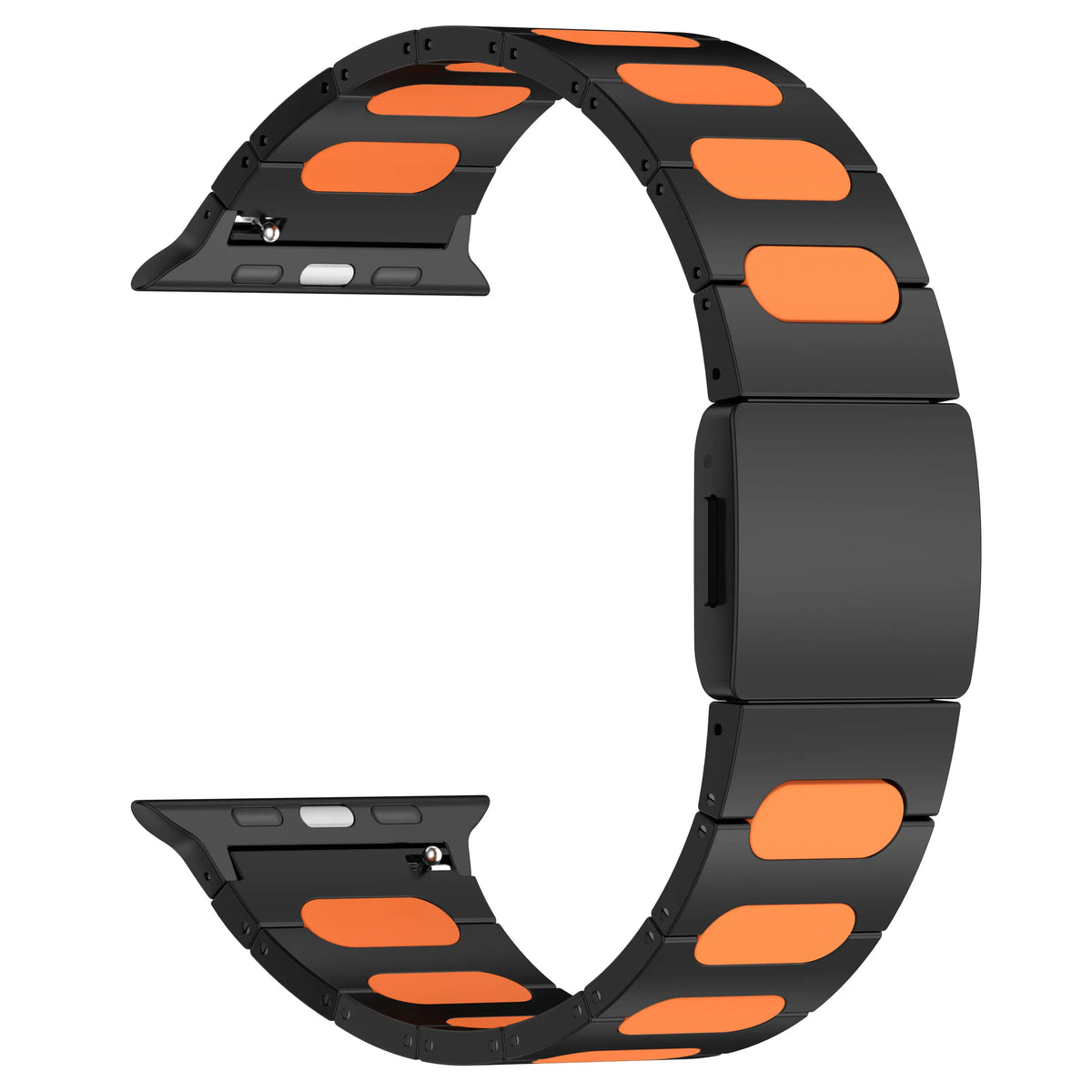 Bracelet acier hybride raffiné Apple Watch Ultra (noir/orange)