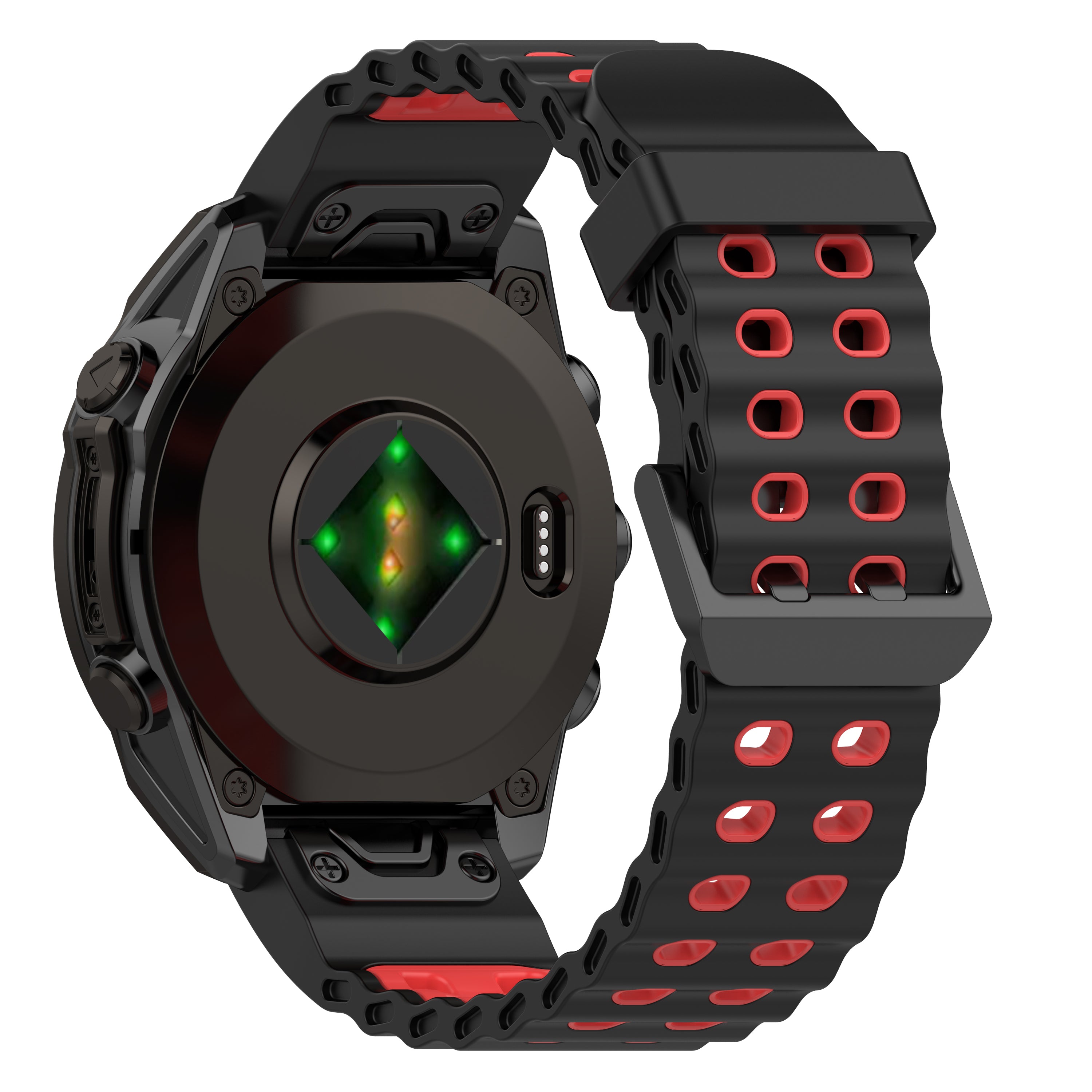 Bracelet sport ondulé Garmin Descent Mk2(i) (noir/rouge)