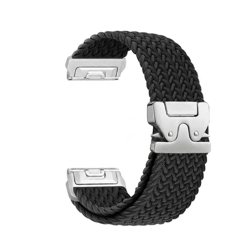 Bracelet tressé boucle en P Garmin Instinct (noir avec argent)