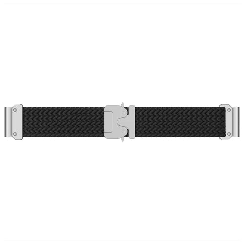 Bracelet tressé boucle en P Garmin Instinct (noir avec argent)