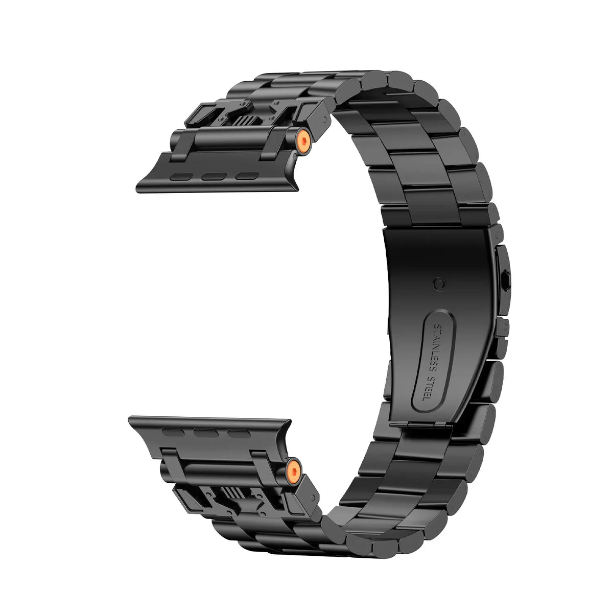Bracelet acier mecha Apple Watch (noir)