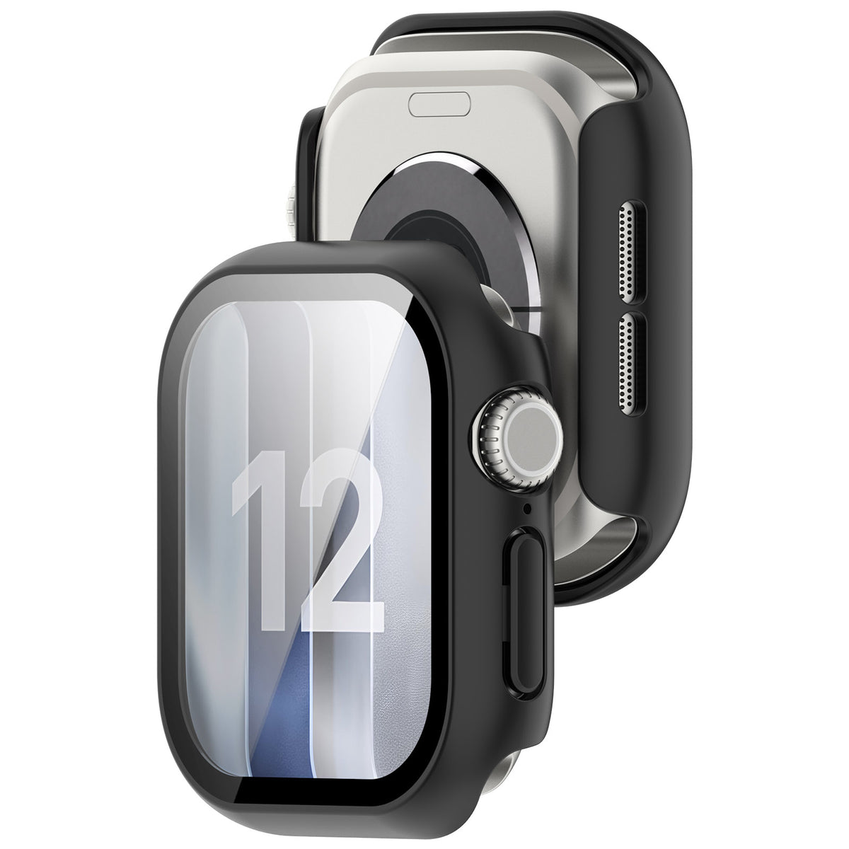 Apple Watch 12 - 46mm PC Case with Glass (Black)