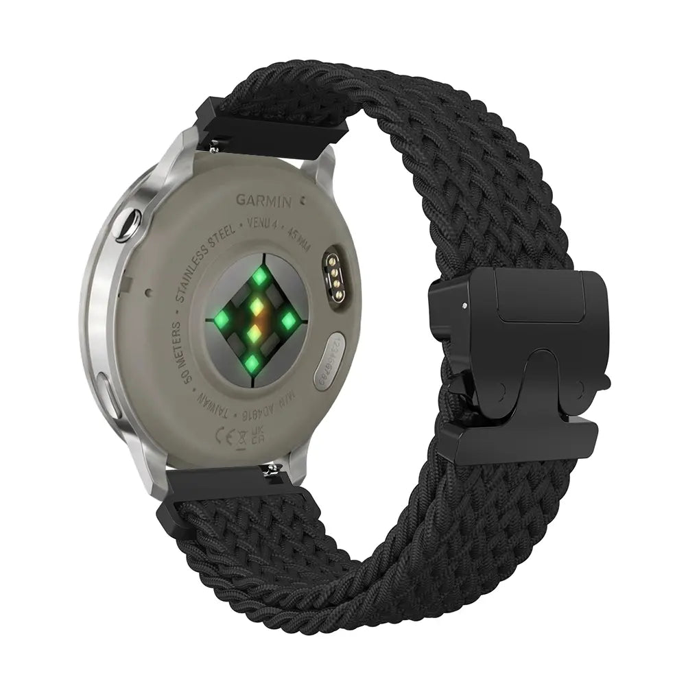 Bracelet tressé boucle en P Garmin Forerunner 170 (noir)