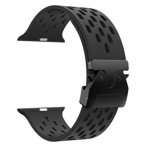 Bracelet silicone air avec P-buckle pour Apple Watch (noir)
