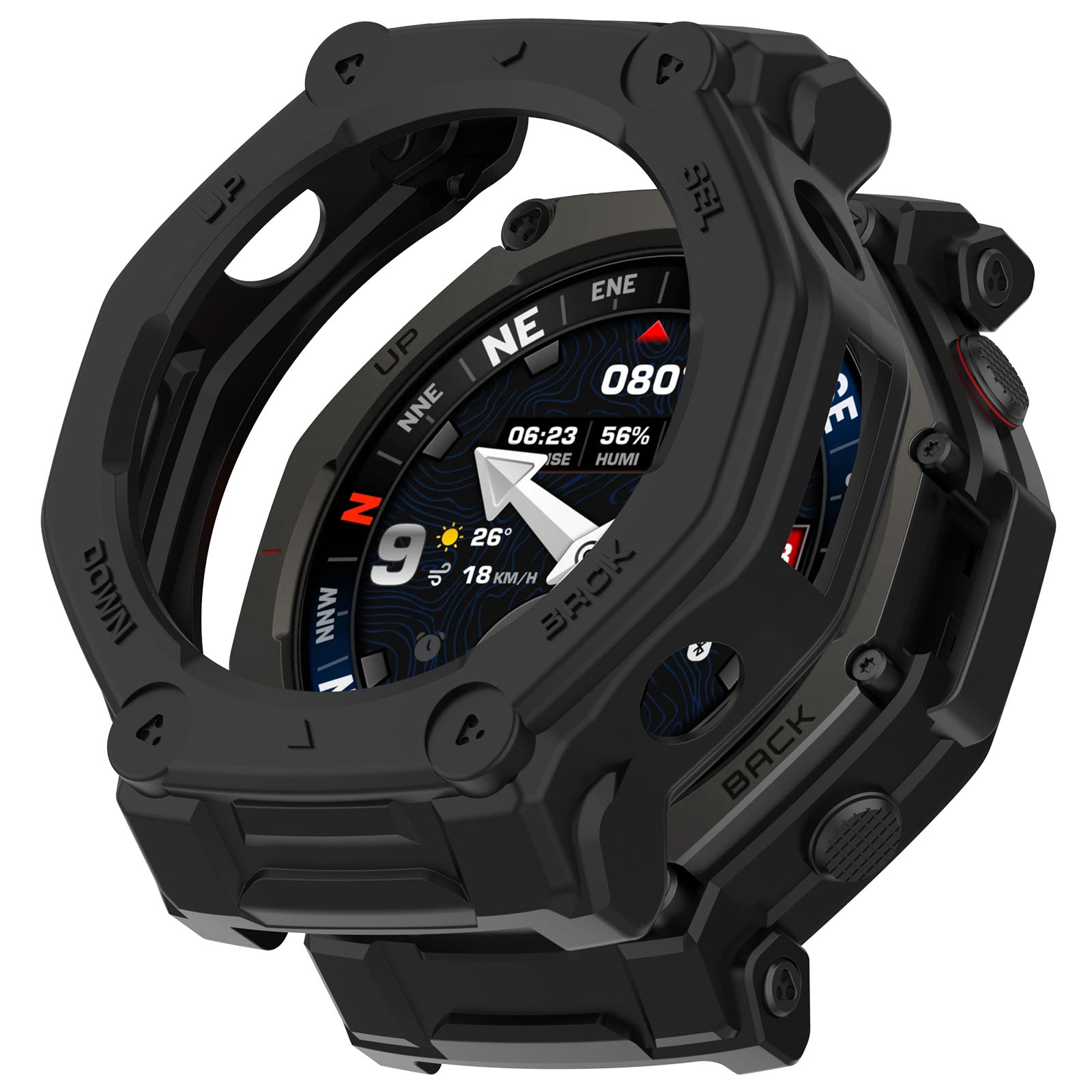 Amazfit T-Rex 3 Pro - 44mm Rugged TPU Case (Black)