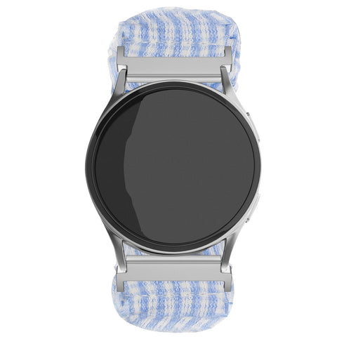 Samsung Galaxy Watch FE Scrunchie Strap (Blue Striped)